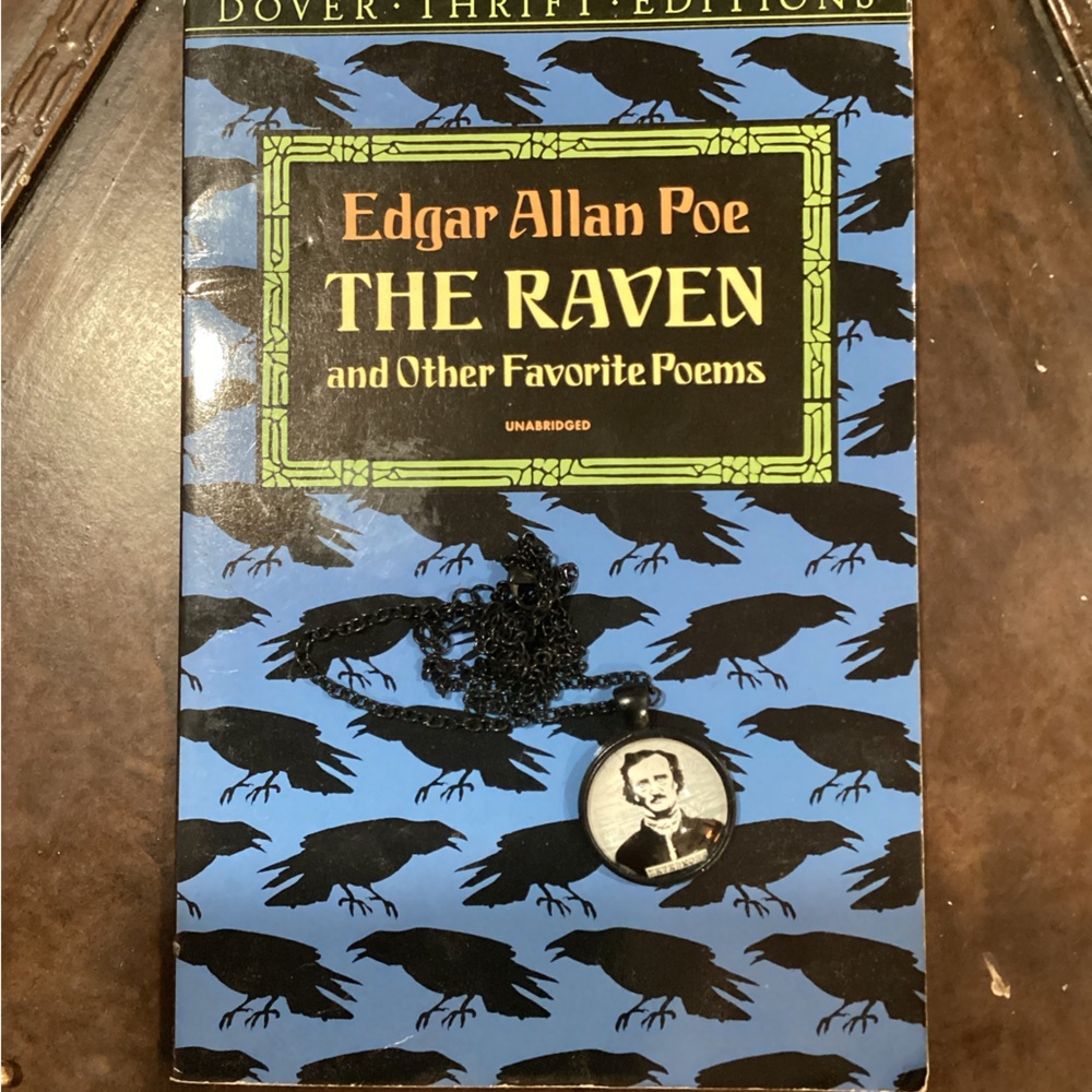 Edgar Allan Poe 'The Raven' Book with Necklace